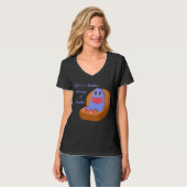 Once a Bookie Always a Bookie Cute Ghost Reading T-shirt (Voorkant volledig)