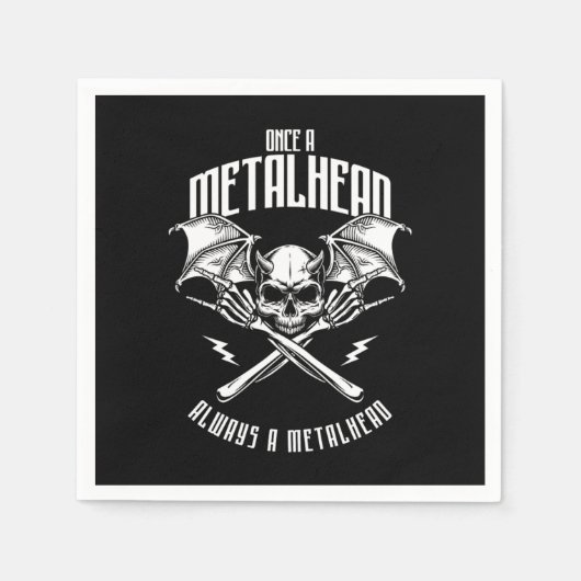 Once A Metalhead Always A Metalhead Devil Gift Servet (Voorkant)