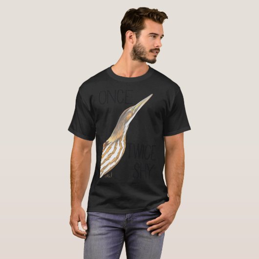 Once Bittern, Twice Shy (American Bittern)  T-shirt (Voorkant volledig)