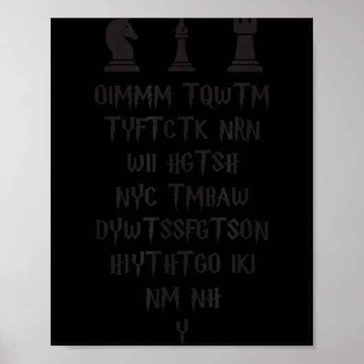 Once I Make My Move Acronym Wizard Chess Funny Des Poster (Voorkant)
