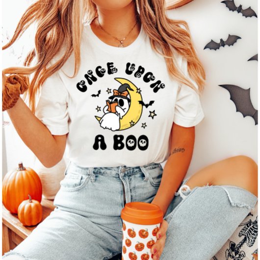 Once Upon A Boo Ghost Het lezen van Halloween T-Sh T-shirt
