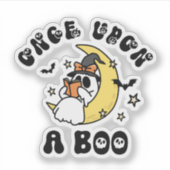 Once Upon a Boo Schattige Ghost tijdens het lezen  Sticker (Voorkant)