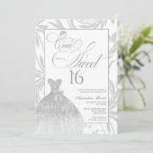 Once Upon a Sweet 16 Silver Princess Birthday Kaart (Staand voorkant)
