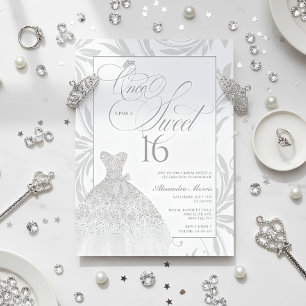 Once Upon a Sweet 16 Zilveren Prinses Verjaardag Kaart