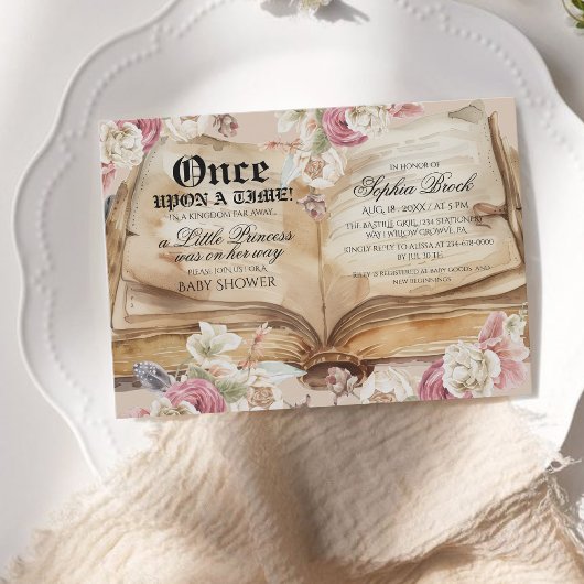 Once Upon A Time Book Baby Shower Kaart