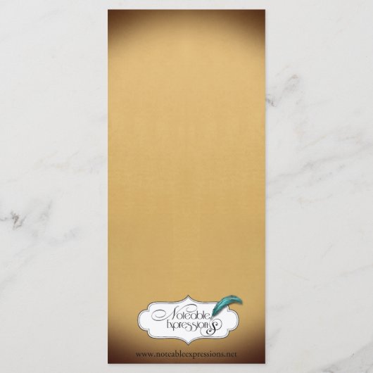 Once upon a Time Bruiloft Menu (Achterkant)