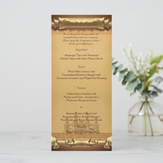 Once upon a Time Bruiloft Menu (Staand voorkant)