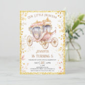 Once Upon a Time Carriage Prinses 5e Verjaardag Kaart (Staand voorkant)