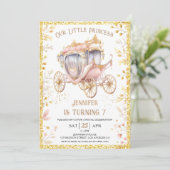 Once Upon a Time Carriage Prinses 7th Verjaardag Kaart (Staand voorkant)