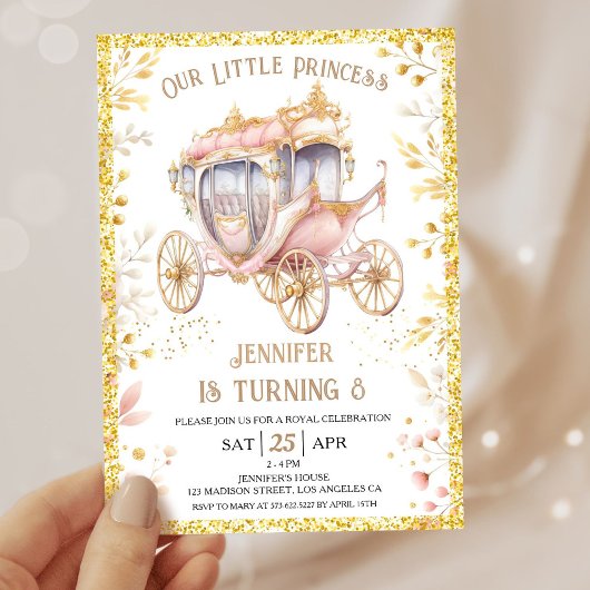 Once Upon a Time Carriage Prinses 8e verjaardag Kaart