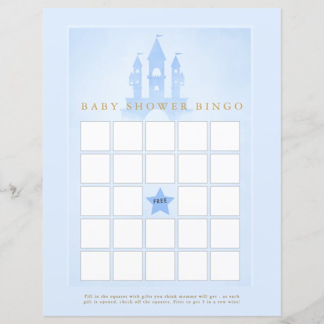 Once Upon a Time Castle Baby shower Bingo (Voorkant)