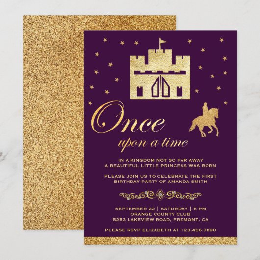 Once Upon a Time Castle verhalenboek Verjaardagsfe Kaart (Voorkant / Achterkant)