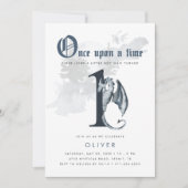 Once Upon a Time | Draak 1e Verjaardagsuitnodiging Kaart (Voorkant)