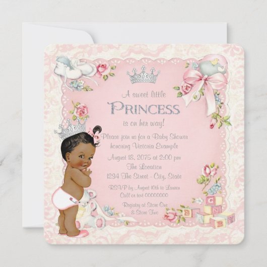Once Upon A Time Etnische Prinses Baby shower Kaart (Voorkant)