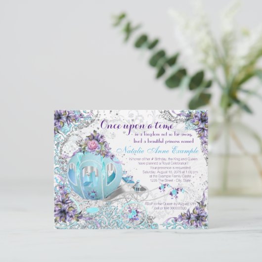 Once Upon A Time Fairy Tale Prinses Verjaardag Kaart (Staand voorkant)