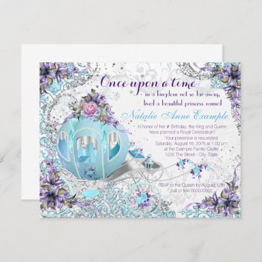 Once Upon A Time Fairy Tale Prinses Verjaardag Kaart (Voorkant / Achterkant)