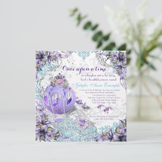 Once Upon A Time Fairy Tale Verjaardagsfeestje Kaart (Staand voorkant)