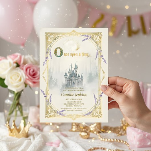 Once Upon a Time Fairytale Castle Princess floral Kaart