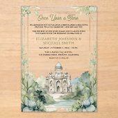 Once Upon a Time Fairytale Castle Wedding Acryl Uitnodigingen (Voorkant)