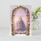 once upon a time fairytale magical royal pink kaart (Staand voorkant)
