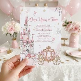 once upon a time fairytale magical royal pink kaart