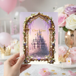 once upon a time fairytale magical royal pink kaart