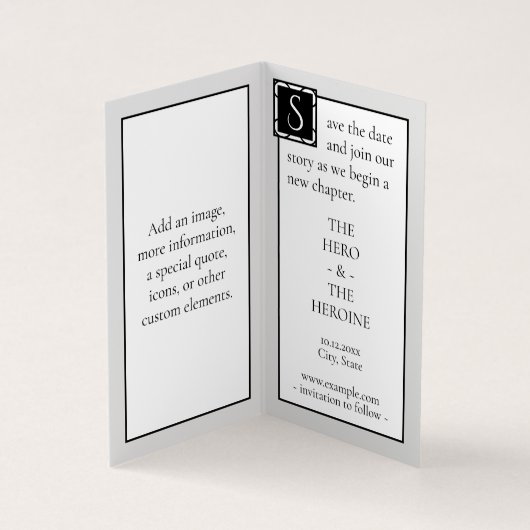 Once Upon a Time Fairytale Save the Date Kaart Visitekaartje (Binnen)