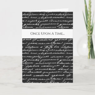 Once Upon A Time Handgeschreven Verhaal Zwart Wit Kaart