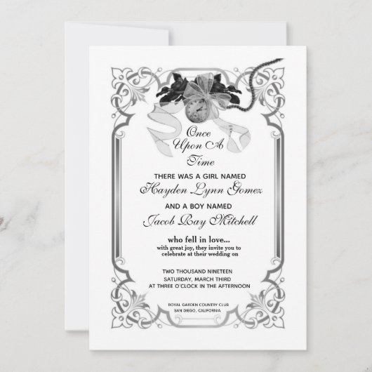 Once Upon A Time Huwelijksuitnodiging Kaart (Voorkant)