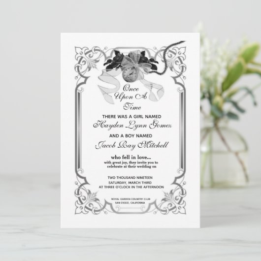 Once Upon A Time Huwelijksuitnodiging Kaart (Staand voorkant)