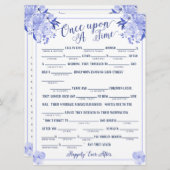 Once Upon A Time Love Story Bruids Libs Game Blauw Kaart (Voorkant / Achterkant)