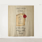 Once Upon A Time Middeleeuwse Scroll Foto achtergr Wandkleed (Voorkant)