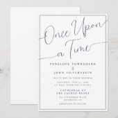 Once Upon A Time Minimalist Script Wedding Kaart (Voorkant / Achterkant)