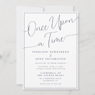 Once Upon A Time Minimalist Script Wedding Kaart