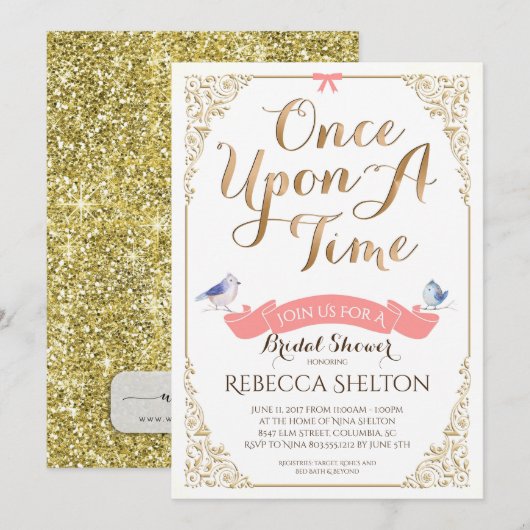 Once Upon A Time Nodig 5x7 Bruidsverjaardag Baby Kaart (Voorkant / Achterkant)