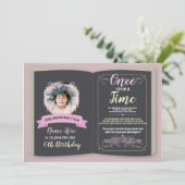 Once Upon A Time Photo Verjaardagsverhaal Boek Kaart (Staand voorkant)