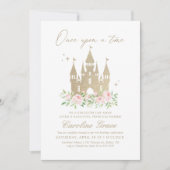 Once Upon a Time Pink Bloemen Prinses Verjaardag Kaart (Voorkant)