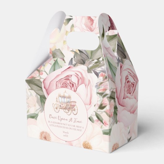 Once Upon a Time Pink Princess Baby shower Bedankdoosjes (Voorkant Zijde)