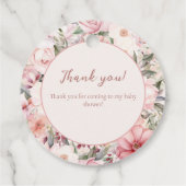 Once Upon a Time Pink Princess Baby shower Bedankjes Labels (Achterkant)