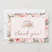 Once Upon a Time Pink Princess Baby shower Bedankkaart (Voorkant)