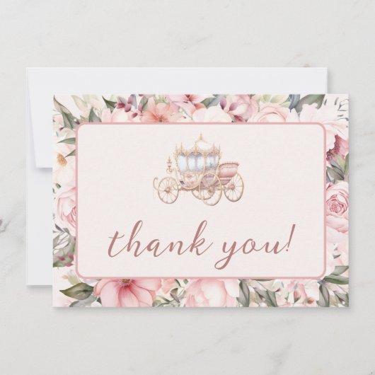 Once Upon a Time Pink Princess Baby shower Bedankkaart (Voorkant)