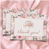 Once Upon a Time Pink Princess Baby shower Bedankkaart