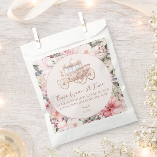 Once Upon a Time Pink Princess Baby shower Bedankzakje (Geknipt)