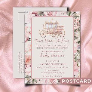 Once Upon a Time Pink Princess Baby shower Briefkaart