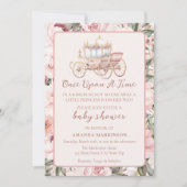 Once Upon a Time Pink Princess Baby shower Kaart (Voorkant)