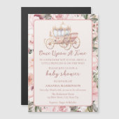 Once Upon a Time Pink Princess Baby shower Magnetische Uitnodiging (Voorkant / Achterkant)