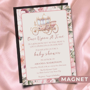 Once Upon a Time Pink Princess Baby shower Magnetische Uitnodiging