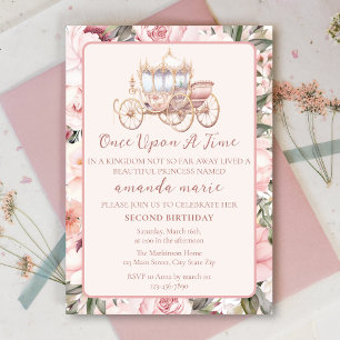 Once Upon a Time Pink Prinses Verjaardag Kaart