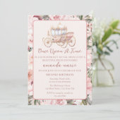 Once Upon a Time Pink Prinses Verjaardag Kaart (Staand voorkant)