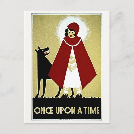 Once Upon a Time Poster, Roodkapje en Wolf Briefkaart (Voorkant)